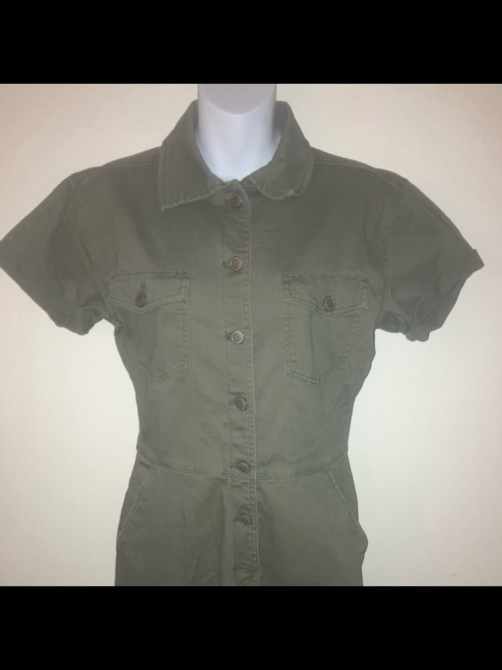 Celebrity Pink Olive Green Short-Sleeve Utility Jumpsuit - Picture 5 of 12